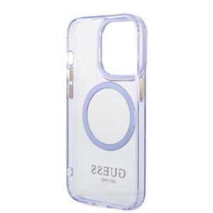 Guess GUHMP14LHTCMU Apple iPhone 14 Pro 6.1" violetinės spalvos kietas dėklas Gold Outline Translucent MagSafe - Image 7
