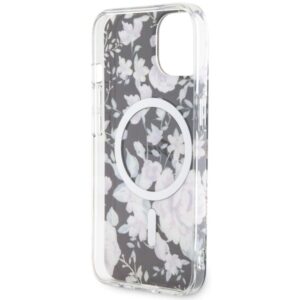 Guess GUHMP14SHCFWSK Apple iPhone 14 / 15 / 13 6.1" juodos spalvos kietas dėklas Flower MagSafe - Image 7