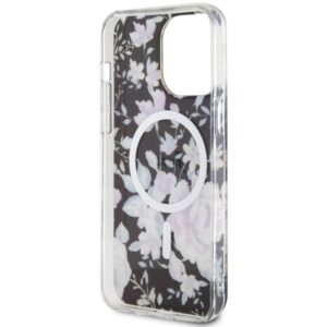 Guess GUHMP14XHCFWSK Apple iPhone 14 Pro Max 6.7" juodos spalvos kietas dėklas Flower MagSafe - Image 7