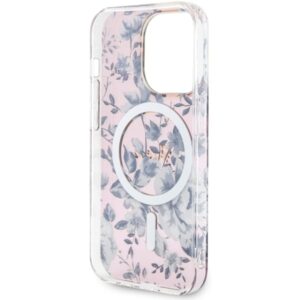 Guess GUHMP14XHCFWSP Apple iPhone 14 Pro Max 6.7" rožinės spalvos kietas dėklas Flower MagSafe - Image 7