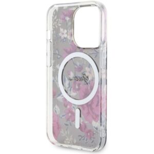 Guess GUHMP14LHCFWSA Apple iPhone 14 Pro 6.1" khaki kietas dėklas Flower MagSafe - Image 7