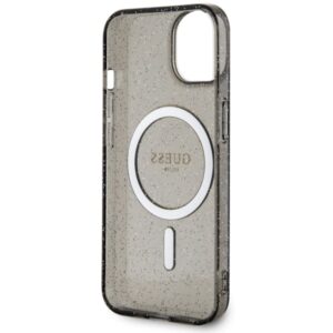 Guess GUHMP14SHCMCGK Apple iPhone 14 / 15 / 13 6.1" juodos spalvos kietas dėklas Glitter Gold MagSafe - Image 7