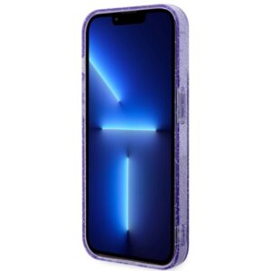 Guess GUHMP14XHCMCGU Apple iPhone 14 Pro Max 6.7" violetinės spalvos kietas dėklas Glitter Gold MagSafe - Image 5