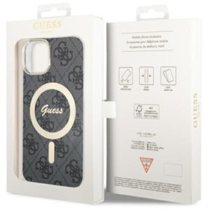 Guess GUHMP14SH4STK Apple iPhone 14 / 15 / 13 6.1" juodos spalvos kietas dėklas 4G MagSafe - Image 7