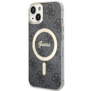 Guess GUHMP14MH4STK Apple iPhone 14 Plus / 15 Plus 6.7" juodos spalvos kietas dėklas 4G MagSafe