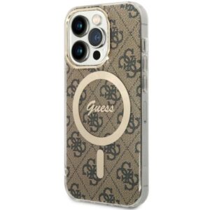 Guess GUHMP14LH4STW Apple iPhone 14 Pro 6.1" rudos spalvos kietas dėklas 4G MagSafe
