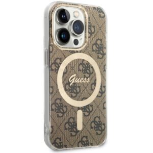 Guess GUHMP14LH4STW Apple iPhone 14 Pro 6.1" rudos spalvos kietas dėklas 4G MagSafe - Image 3