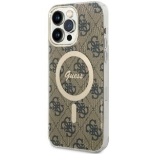Guess GUHMP14XH4STW Apple iPhone 14 Pro Max 6.7" rudos spalvos kietas dėklas 4G MagSafe