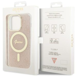 Guess GUHMP14LH4STP Apple iPhone 14 Pro 6.1" rožinės spalvos kietas dėklas 4G MagSafe - Image 8