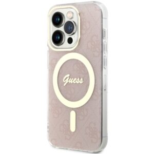 Guess GUHMP14LH4STP Apple iPhone 14 Pro 6.1" rožinės spalvos kietas dėklas 4G MagSafe - Image 2