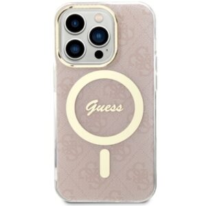 Guess GUHMP14LH4STP Apple iPhone 14 Pro 6.1" rožinės spalvos kietas dėklas 4G MagSafe - Image 3