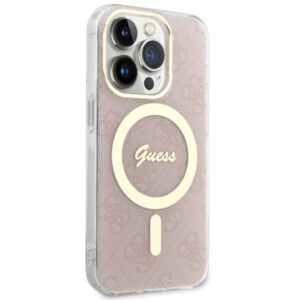 Guess GUHMP14LH4STP Apple iPhone 14 Pro 6.1" rožinės spalvos kietas dėklas 4G MagSafe - Image 4