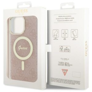 Guess GUHMP14XH4STP Apple iPhone 14 Pro Max 6.7" rožinės spalvos kietas dėklas 4G MagSafe - Image 8