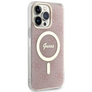Guess GUHMP14XH4STP Apple iPhone 14 Pro Max 6.7" rožinės spalvos kietas dėklas 4G MagSafe - Image 4