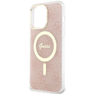Guess GUHMP14XH4STP Apple iPhone 14 Pro Max 6.7" rožinės spalvos kietas dėklas 4G MagSafe - Image 6
