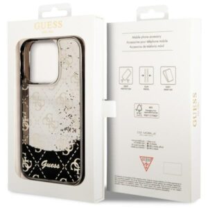 Guess GUHCP14LLC4PSGK Apple iPhone 14 Pro 6.1" juodos spalvos kietas dėklas Liquid Glitter 4G Transculent - Image 8