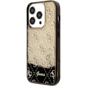 Guess GUHCP14LLC4PSGK Apple iPhone 14 Pro 6.1" juodos spalvos kietas dėklas Liquid Glitter 4G Transculent - Image 2