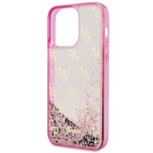 Guess GUHCP14LLC4PSGP Apple iPhone 14 Pro 6.1" rožinės spalvos kietas dėklas Liquid Glitter 4G Transculent - Image 6