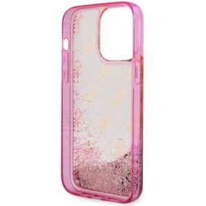 Guess GUHCP14XLC4PSGP Apple iPhone 14 Pro Max 6.7" rožinės spalvos kietas dėklas Liquid Glitter 4G Transculent - Image 7