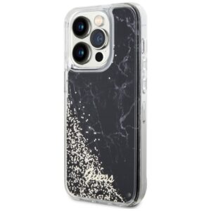 Guess GUHCP14LLCSGSGK Apple iPhone 14 Pro 6.1" juodos spalvos kietas dėklas Liquid Glitter Marble - Image 2
