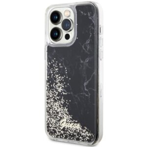 Guess GUHCP14XLCSGSGK Apple iPhone 14 Pro Max 6.7" juodos spalvos kietas dėklas Liquid Glitter Marble - Image 2