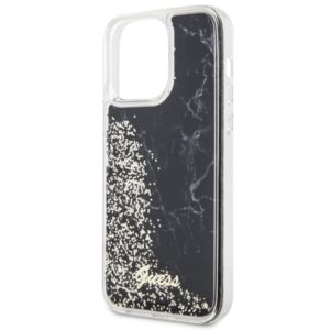 Guess GUHCP14XLCSGSGK Apple iPhone 14 Pro Max 6.7" juodos spalvos kietas dėklas Liquid Glitter Marble - Image 6