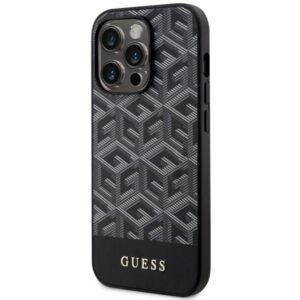 Guess GUHMP14LHGCFSEK Apple iPhone 14 Pro 6.1" juodos spalvos kietas dėklas GCube Stripes MagSafe - Image 2
