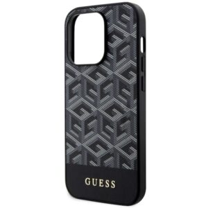 Guess GUHMP14LHGCFSEK Apple iPhone 14 Pro 6.1" juodos spalvos kietas dėklas GCube Stripes MagSafe - Image 6