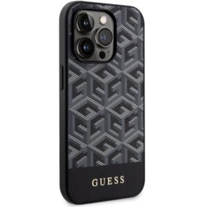 Guess GUHMP14XHGCFSEK Apple iPhone 14 Pro Max 6.7" juodos spalvos kietas dėklas GCube Stripes MagSafe - Image 4