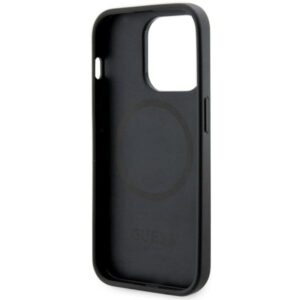 Guess GUHMP14XHGCFSEK Apple iPhone 14 Pro Max 6.7" juodos spalvos kietas dėklas GCube Stripes MagSafe - Image 7