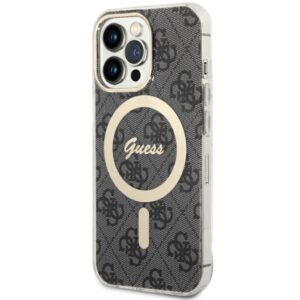 Guess GUHMP13LH4STK Apple iPhone 13 Pro / 13 6.1" juodos spalvos kietas dėklas 4G MagSafe - Image 1