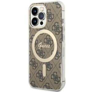 Guess GUHMP13LH4STW Apple iPhone 13 Pro / 13 6.1" rudos spalvos kietas dėklas 4G MagSafe