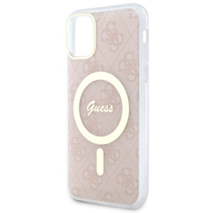 Guess GUHMN61H4STP Apple iPhone 11 6.1" rožinės spalvos kietas dėklas 4G MagSafe - Image 6