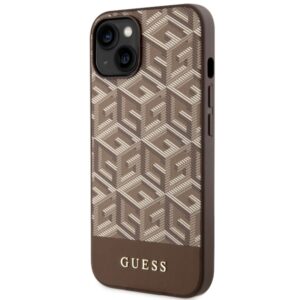 Guess GUHMP14MHGCFSEW Apple iPhone 14 Plus / 15 Plus 6.7" rudos spalvos kietas dėklas GCube Stripes MagSafe - Image 2