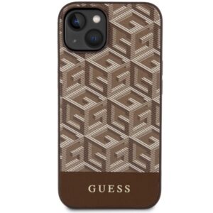 Guess GUHMP14MHGCFSEW Apple iPhone 14 Plus / 15 Plus 6.7" rudos spalvos kietas dėklas GCube Stripes MagSafe - Image 3