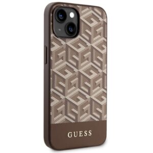 Guess GUHMP14MHGCFSEW Apple iPhone 14 Plus / 15 Plus 6.7" rudos spalvos kietas dėklas GCube Stripes MagSafe - Image 4