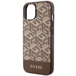 Guess GUHMP14MHGCFSEW Apple iPhone 14 Plus / 15 Plus 6.7" rudos spalvos kietas dėklas GCube Stripes MagSafe - Image 6