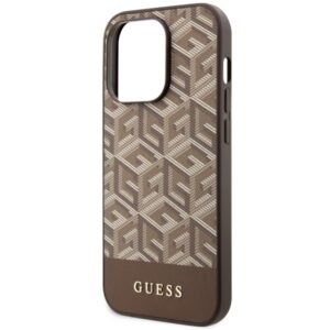 Guess GUHMP14XHGCFSEW Apple iPhone 14 Pro Max 6.7"rudos spalvos kietas dėklas GCube Stripes MagSafe - Image 6