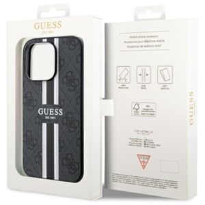 Guess GUHMP14LP4RPSK Apple iPhone 14 Pro 6.1" juodos spalvos kietas dėklas 4G Printed Stripes MagSafe - Image 8