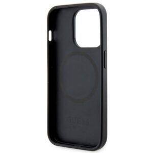 Guess GUHMP14LP4RPSK Apple iPhone 14 Pro 6.1" juodos spalvos kietas dėklas 4G Printed Stripes MagSafe - Image 7