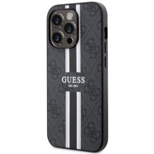 Guess GUHMP14XP4RPSK Apple iPhone 14 Pro Max 6.7" juodos spalvos kietas dėklas 4G Printed Stripes MagSafe - Image 2