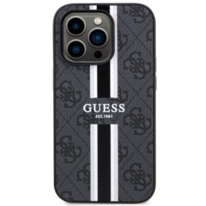 Guess GUHMP14XP4RPSK Apple iPhone 14 Pro Max 6.7" juodos spalvos kietas dėklas 4G Printed Stripes MagSafe - Image 3