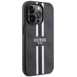 Guess GUHMP14XP4RPSK Apple iPhone 14 Pro Max 6.7" juodos spalvos kietas dėklas 4G Printed Stripes MagSafe - Image 4