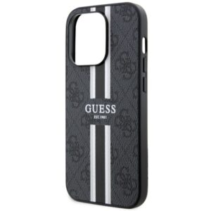 Guess GUHMP14XP4RPSK Apple iPhone 14 Pro Max 6.7" juodos spalvos kietas dėklas 4G Printed Stripes MagSafe - Image 6