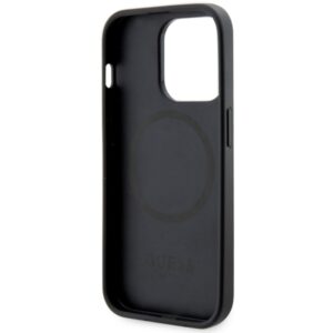 Guess GUHMP14XP4RPSK Apple iPhone 14 Pro Max 6.7" juodos spalvos kietas dėklas 4G Printed Stripes MagSafe - Image 7
