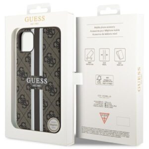 Guess GUHMN61P4RPSW Apple iPhone 11 / Xr rudos spalvos kietas dėklas 4G Printed Stripes MagSafe - Image 8