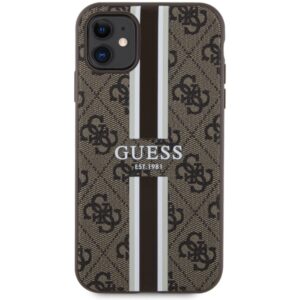 Guess GUHMN61P4RPSW Apple iPhone 11 / Xr rudos spalvos kietas dėklas 4G Printed Stripes MagSafe - Image 3