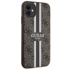 Guess GUHMN61P4RPSW Apple iPhone 11 / Xr rudos spalvos kietas dėklas 4G Printed Stripes MagSafe - Image 4