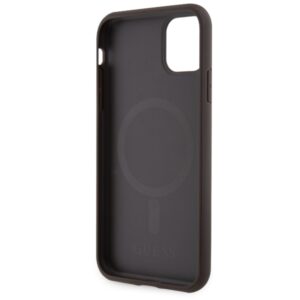 Guess GUHMN61P4RPSW Apple iPhone 11 / Xr rudos spalvos kietas dėklas 4G Printed Stripes MagSafe - Image 7