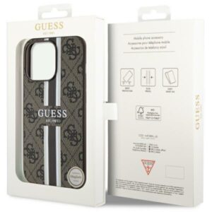 Guess GUHMP13LP4RPSW Apple iPhone 13 Pro / 13 6.1" rudos spalvos kietas dėklas 4G Printed Stripes MagSafe - Image 8